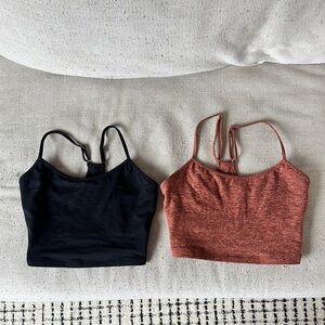 Bombshell Sportswear Seamless Cami Crop Tops - Black and Rust